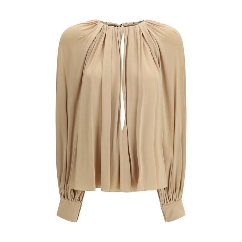 Ferragamo Viscose Top with Elegant Design Women Beige Shirts
